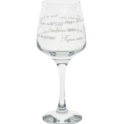 Service à verre transparent avec inscriptions phrases x12^Gifi New