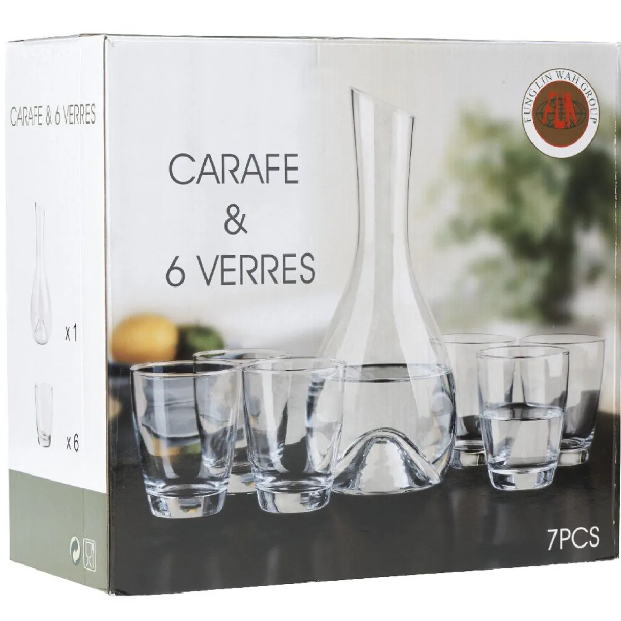 Service 6 verres à eau et 1 carafe^Gifi Best