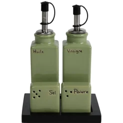 Service condiment en céramique + support^Gifi Clearance