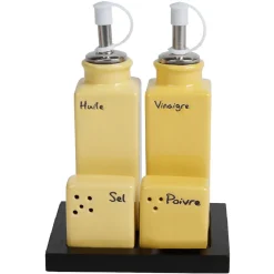 Service condiment en céramique + support^Gifi Clearance