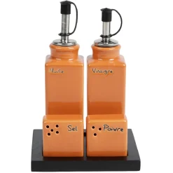 Service condiment en céramique + support^Gifi Clearance