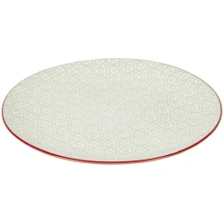 Service en porcelaine 18 pièces motif graphique beige et rouge^Gifi Clearance