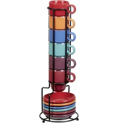 Nettoyage Et Entretien|Gifi Service tasse à café et soucoupe avec support x6