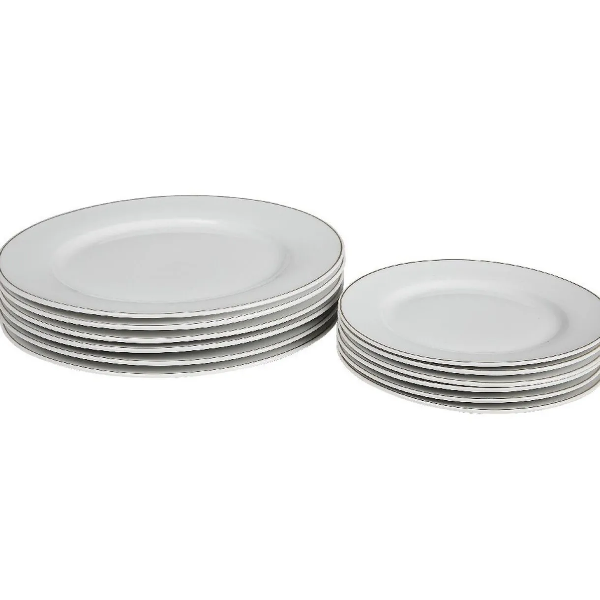 Service vaisselle 12 pièces blanc décor filet doré^Gifi Best