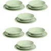 Service vaisselle 18 pièces céramique vert^Gifi Outlet