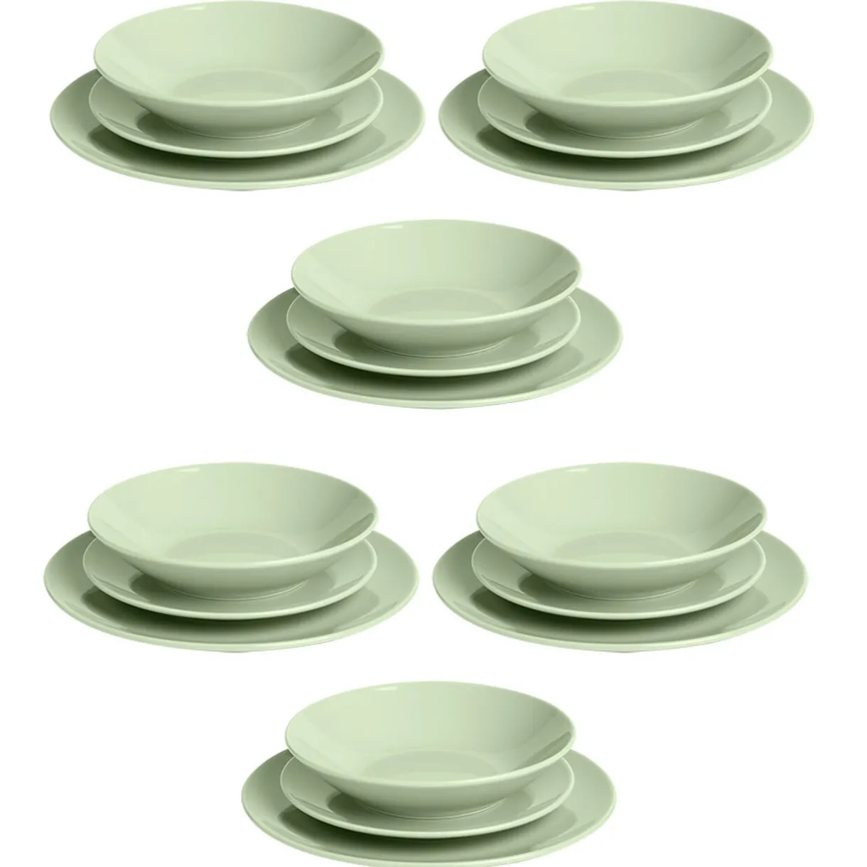 Service vaisselle 18 pièces céramique vert^Gifi Outlet