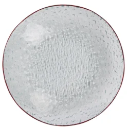 Service vaisselle rond en verre rouge transparent 18 pièces^Gifi Online