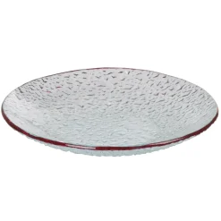 Service vaisselle rond en verre rouge transparent 18 pièces^Gifi Online