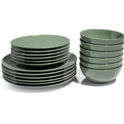 Service vaisselle vert 18pcs^Gifi Discount