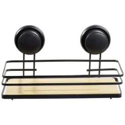 Sale Gifi Serviteur de douche métal noir bambou