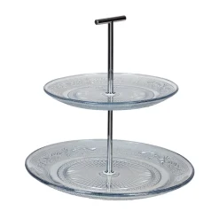 Serviteur double étage en verre^Gifi Discount