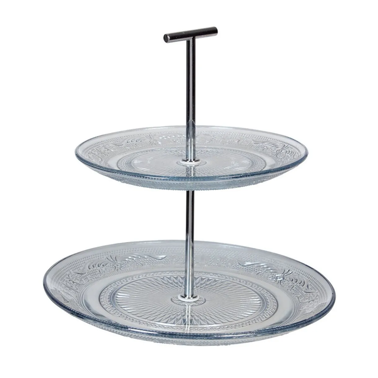 Serviteur double étage en verre^Gifi Discount