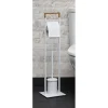 Gifi Serviteur papier WC avec brosse blanc marron