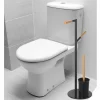 Gifi Serviteur WC métal noir bambou naturel