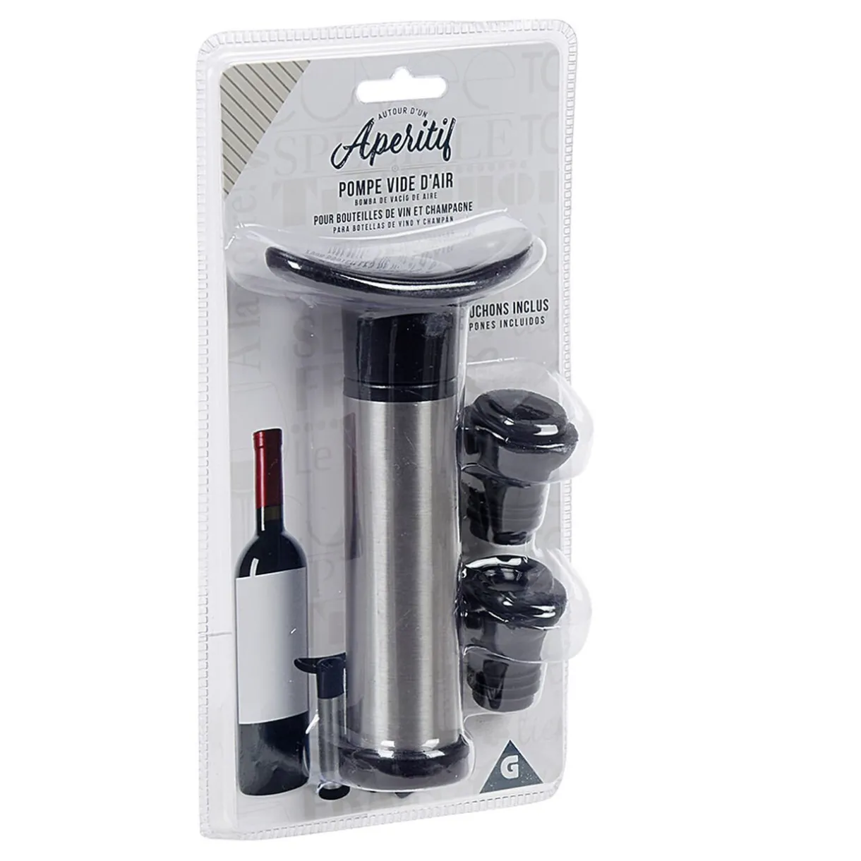 Set 1 pompe à vide + 2 bouchons à vin^Gifi Clearance