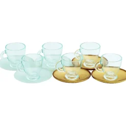 Set 6 tasses expresso nacré et doré 9 cl^Gifi