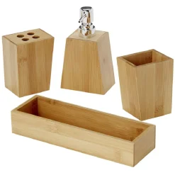 Online Gifi Set accessoires de salle de bain en bambou