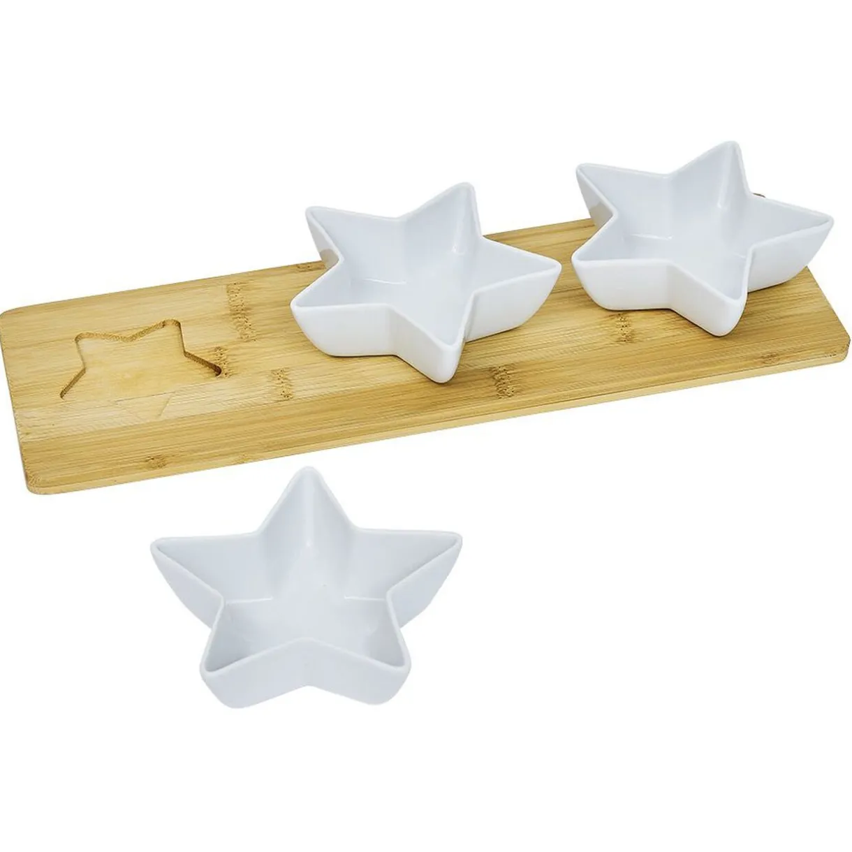 Set apéritif plateau bambou et coupelle étoile x3^Gifi Sale