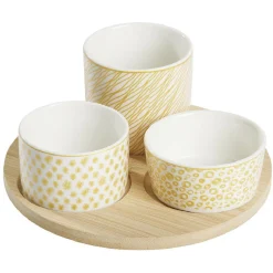 Set apéro plateau bambou Ø20cm et coupelle x3^Gifi New