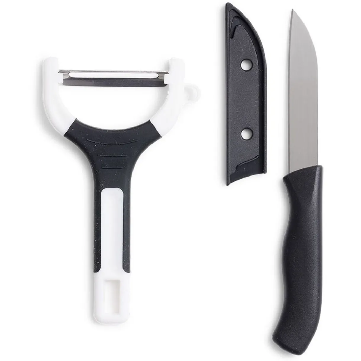 Set couteau et éplucheur inox et plastique - 3 modèles^Gifi Hot
