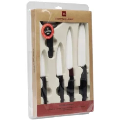 Set céramique couteau x4 avec économe x1 blanc et noir^Gifi Best