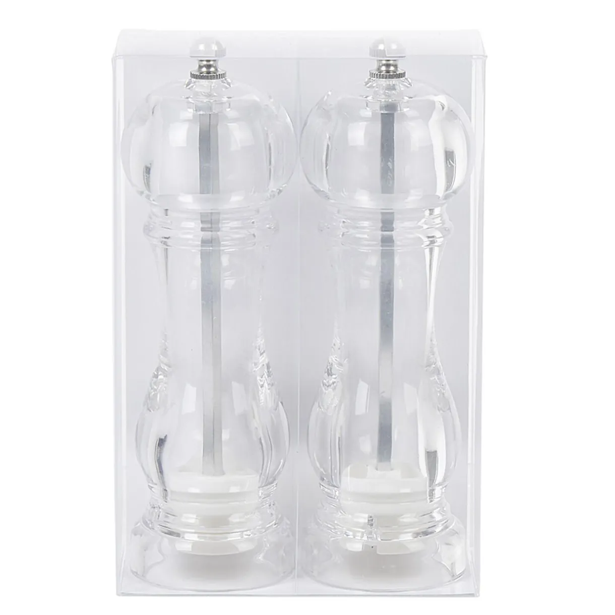 Set de 2 moulins poivre et sel gris transparent^Gifi Clearance