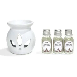 Outlet Gifi Set de brûleur et 3 huiles essentielles - 4 parfums