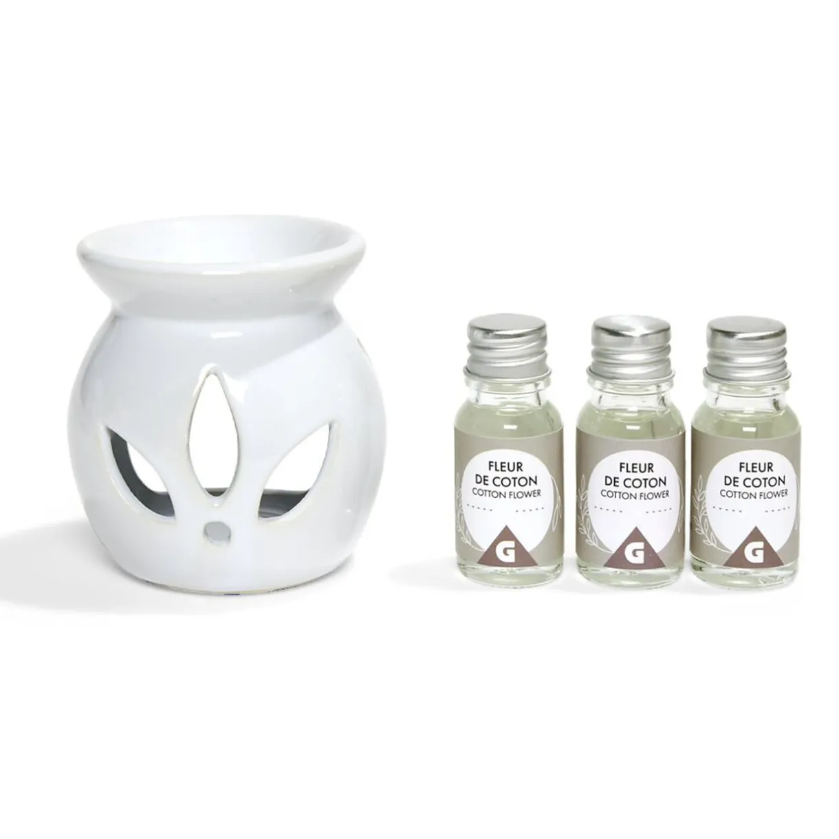 Outlet Gifi Set de brûleur et 3 huiles essentielles - 4 parfums