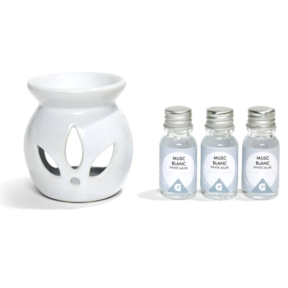 Outlet Gifi Set de brûleur et 3 huiles essentielles - 4 parfums
