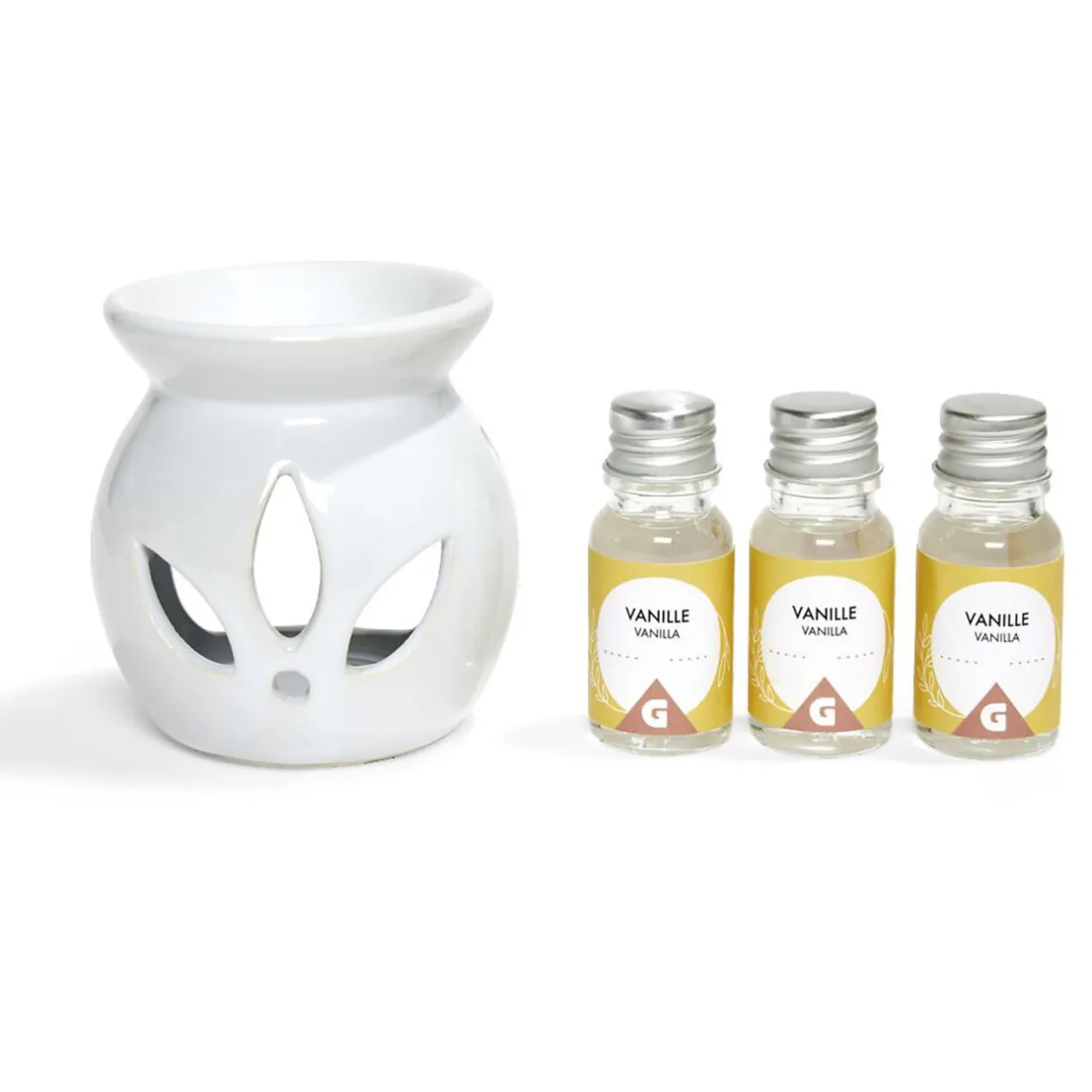 Outlet Gifi Set de brûleur et 3 huiles essentielles - 4 parfums