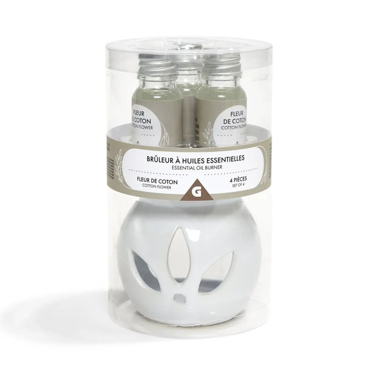 Outlet Gifi Set de brûleur et 3 huiles essentielles - 4 parfums