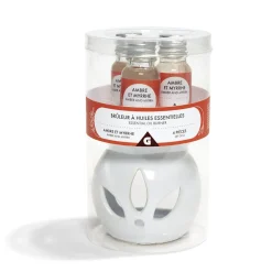 Outlet Gifi Set de brûleur et 3 huiles essentielles - 4 parfums