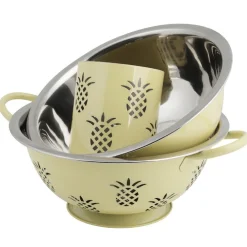 Set passoire, saladier, porte-ustensiles vert design ananas^Gifi Best