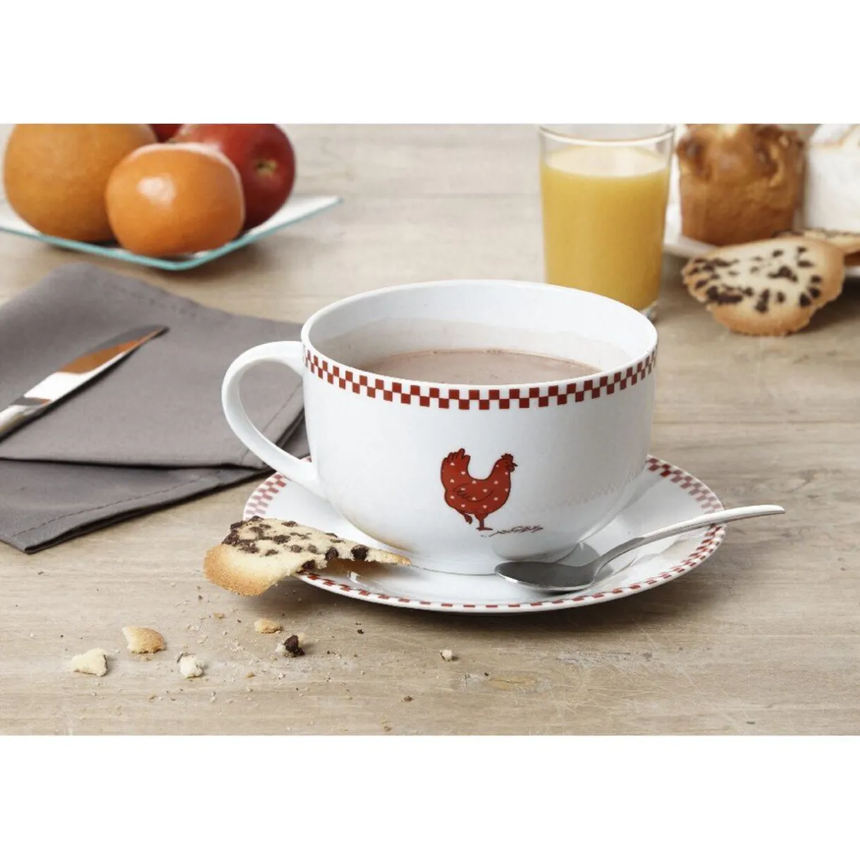 Set petit déjeuner en porcelaine design poule^Gifi New
