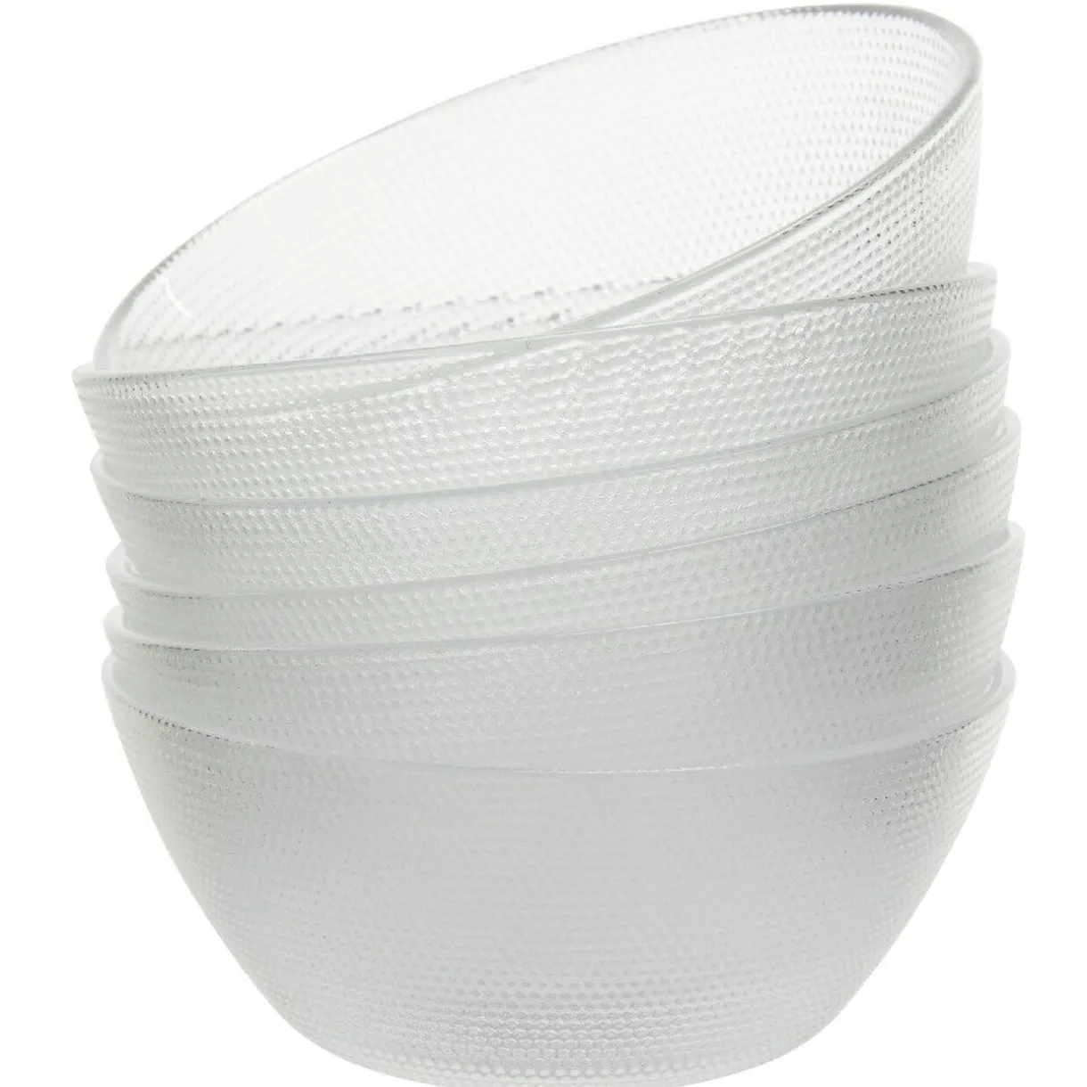 Set saladier avec coupelles x6 verre transparent martelé^Gifi Sale