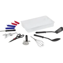 Set ustensile de cuisine 11 pièces avec bac de rangement^Gifi Discount