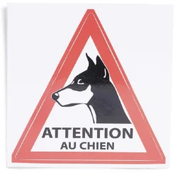 Online Gifi Signalétique adhésive "Attention au chien" - 8x8 cm