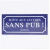 Gifi Signalétique adhésive "Boîte aux lettres sans pub" - Bleu, 8x8 cm