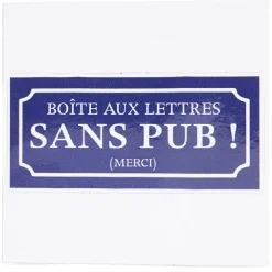 Gifi Signalétique adhésive "Boîte aux lettres sans pub" - Bleu, 8x8 cm