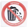 Outlet Gifi Signalétique adhésive "Défense de déposer les ordures" - 8x8 cm