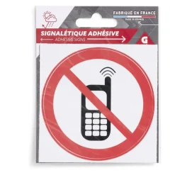 Sale Gifi Signalétique adhésive "Interdiction de téléphoner" - 8x8 cm