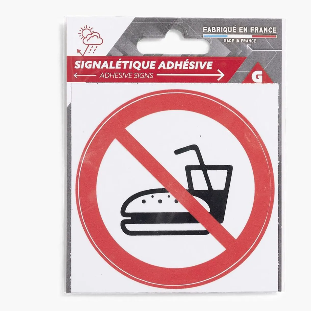 Gifi Signalétique adhésive "Interdiction de manger" - 8x8 cm