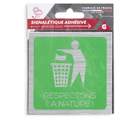 Gifi Signalétique adhésive "Respectons la nature" - 8x8 cm