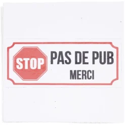 Outlet Gifi Signalétique adhésive "Stop, pas de pub" - 8x8 cm