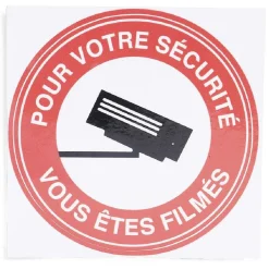 Outlet Gifi Signalétique adhésive "Surveillance vidéo, vous êtes filmés" - 8x8 cm