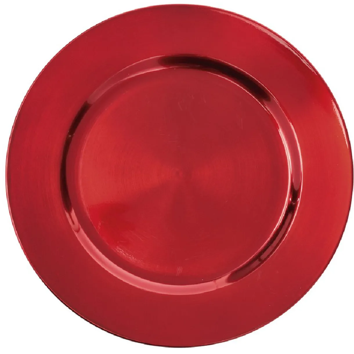 Sous assiette en plastique uni rouge^Gifi Discount