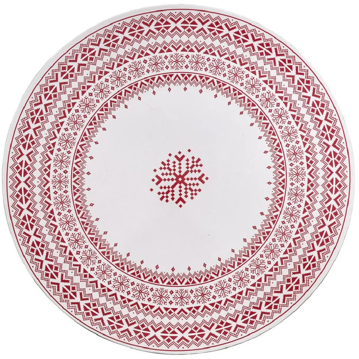 Sous assiette en plastique blanc motif Noël flocons rouge^Gifi Sale