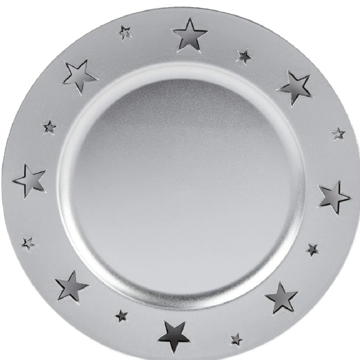 Sous assiette plastique argenté motif étoiles^Gifi Clearance