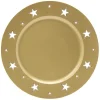 Sous assiette plastique motif étoile doré^Gifi Discount