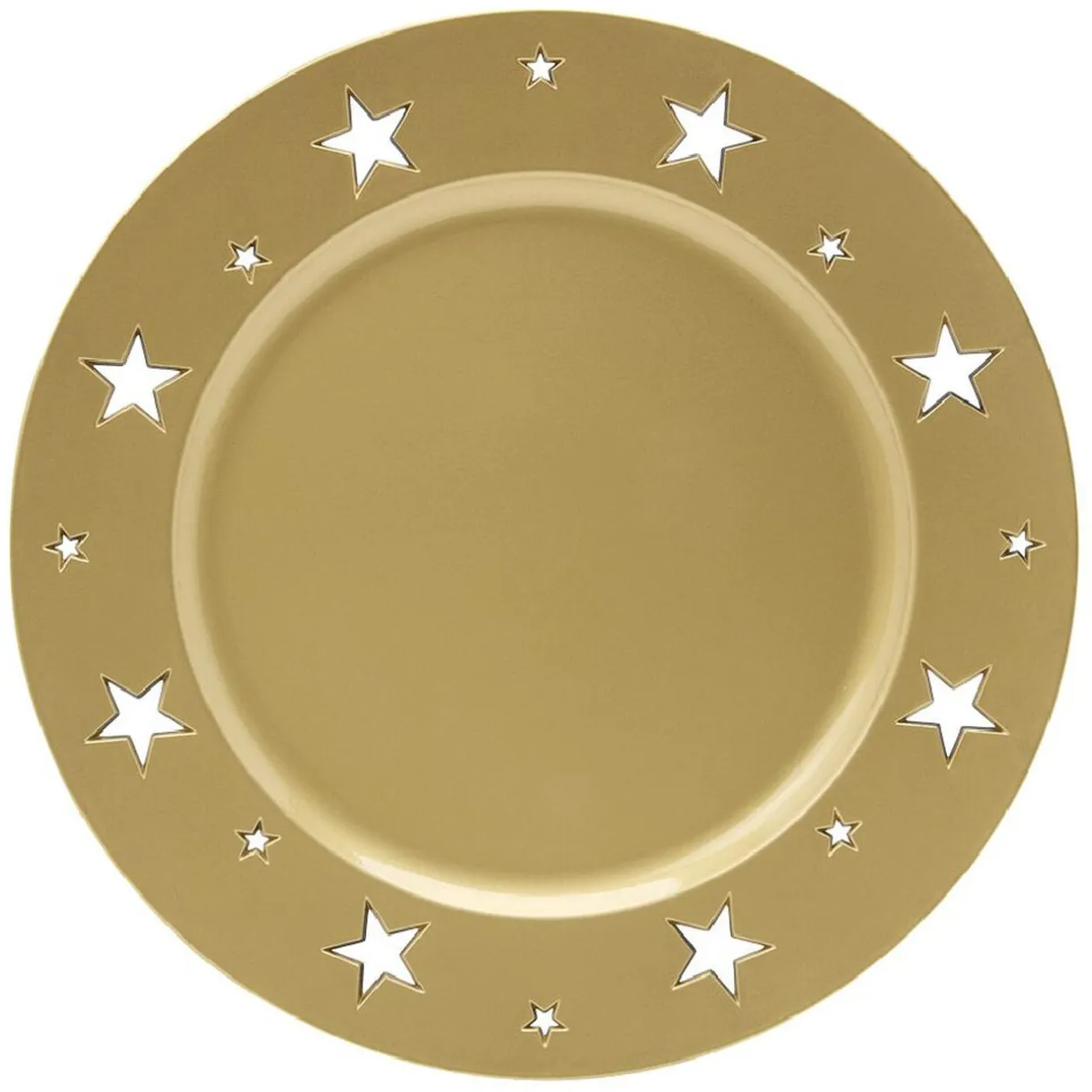 Sous assiette plastique motif étoile doré^Gifi Discount